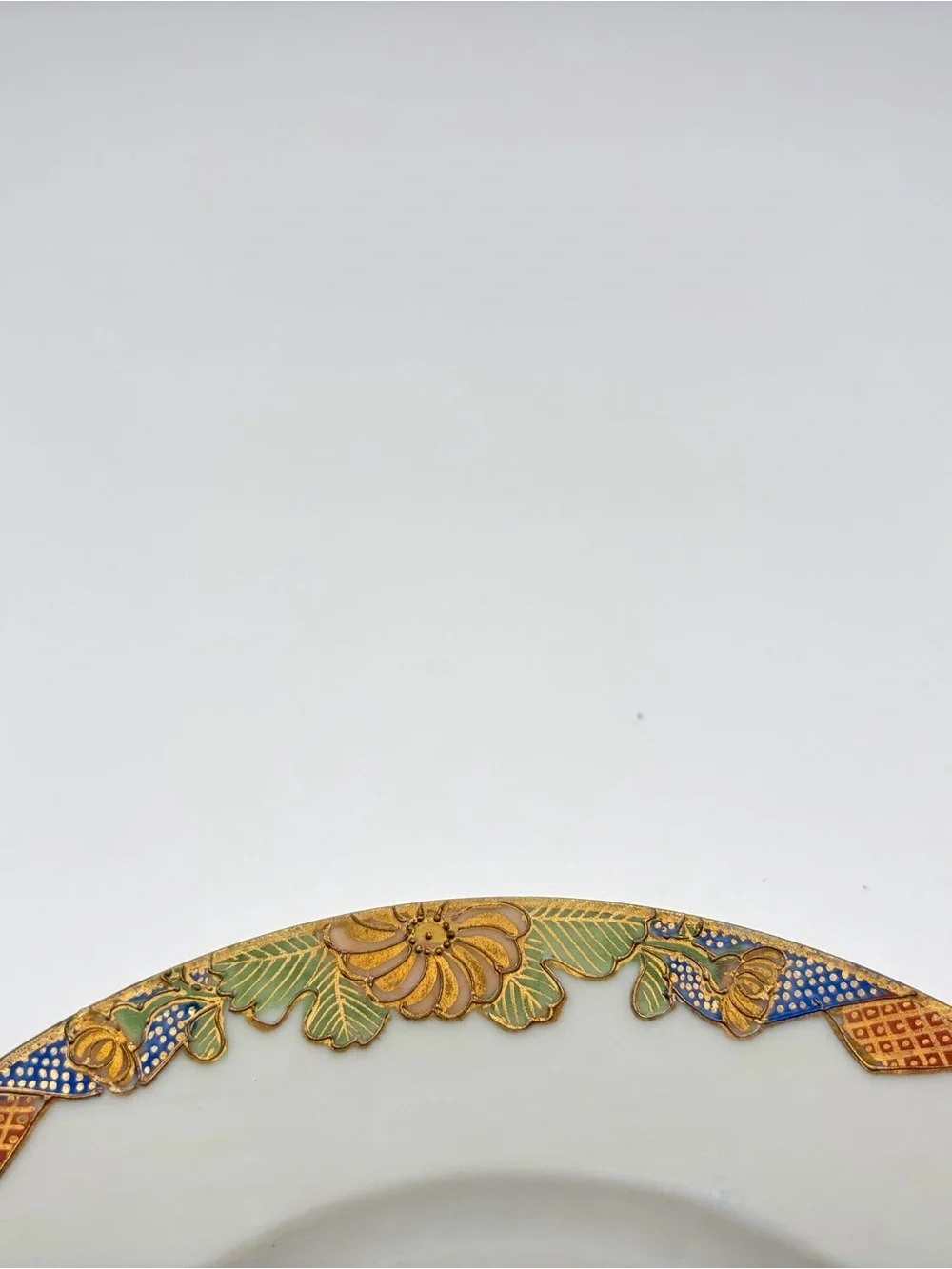 Set of Five Antique TS Nippon Kutani Mount Fuji Plates 7.25” Gold Gilt Japan